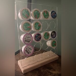 Clear Coffee Pod Stand Wood Base Coffee Pod Holder